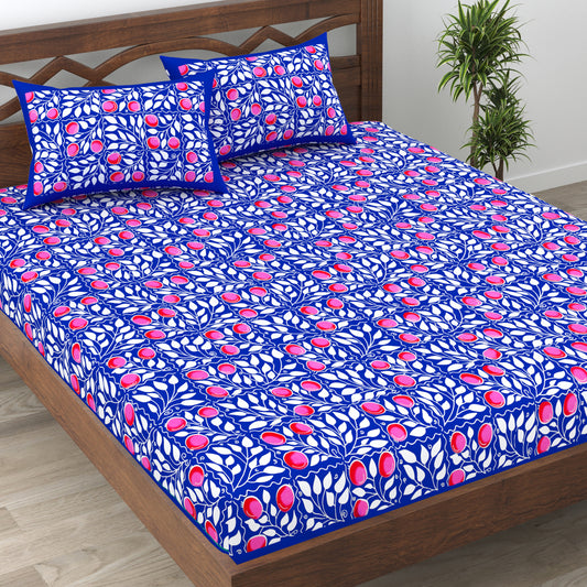 Blue Blossom Delight Bedsheet